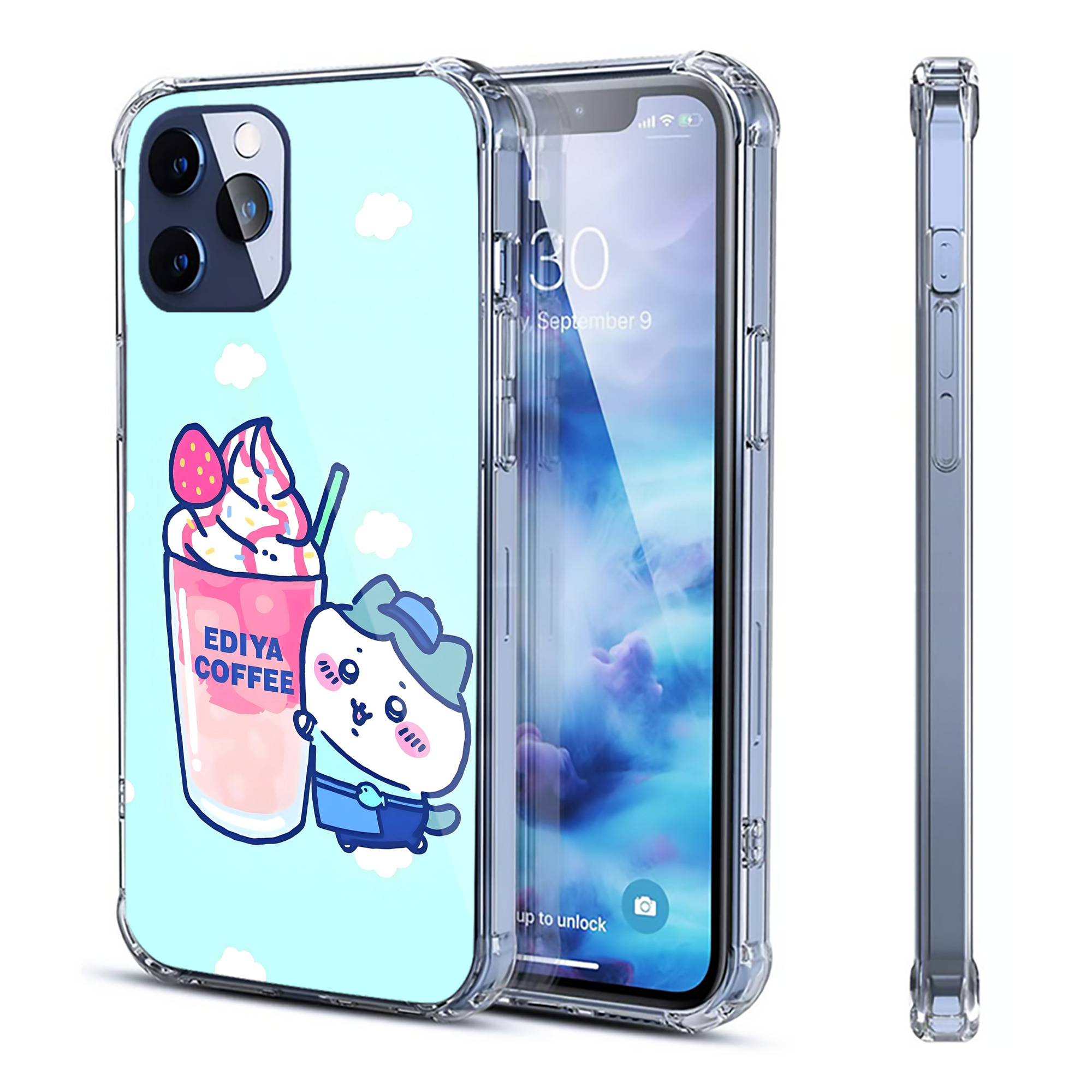 （画像用） ちいかわ Chii-kawa 【iPhone 12シリーズ対応】透明スマホケース（クリアソフトケース）